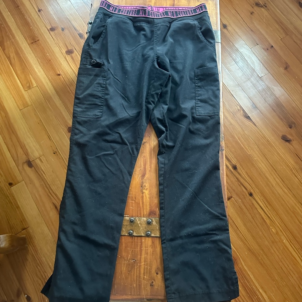 Med Couture Black Pants with Pink Waistband
